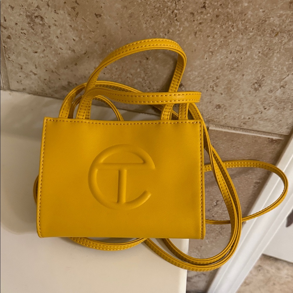 Telfar Yellow Mini Shopping Bag Crossbody